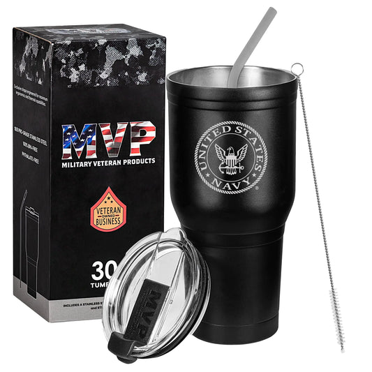 U.S. Navy Laser Engraved Stainless Steel Tumbler – Premium Thermal Insulation