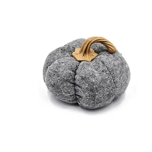 Set of 3 Gray Fabric Pumpkins