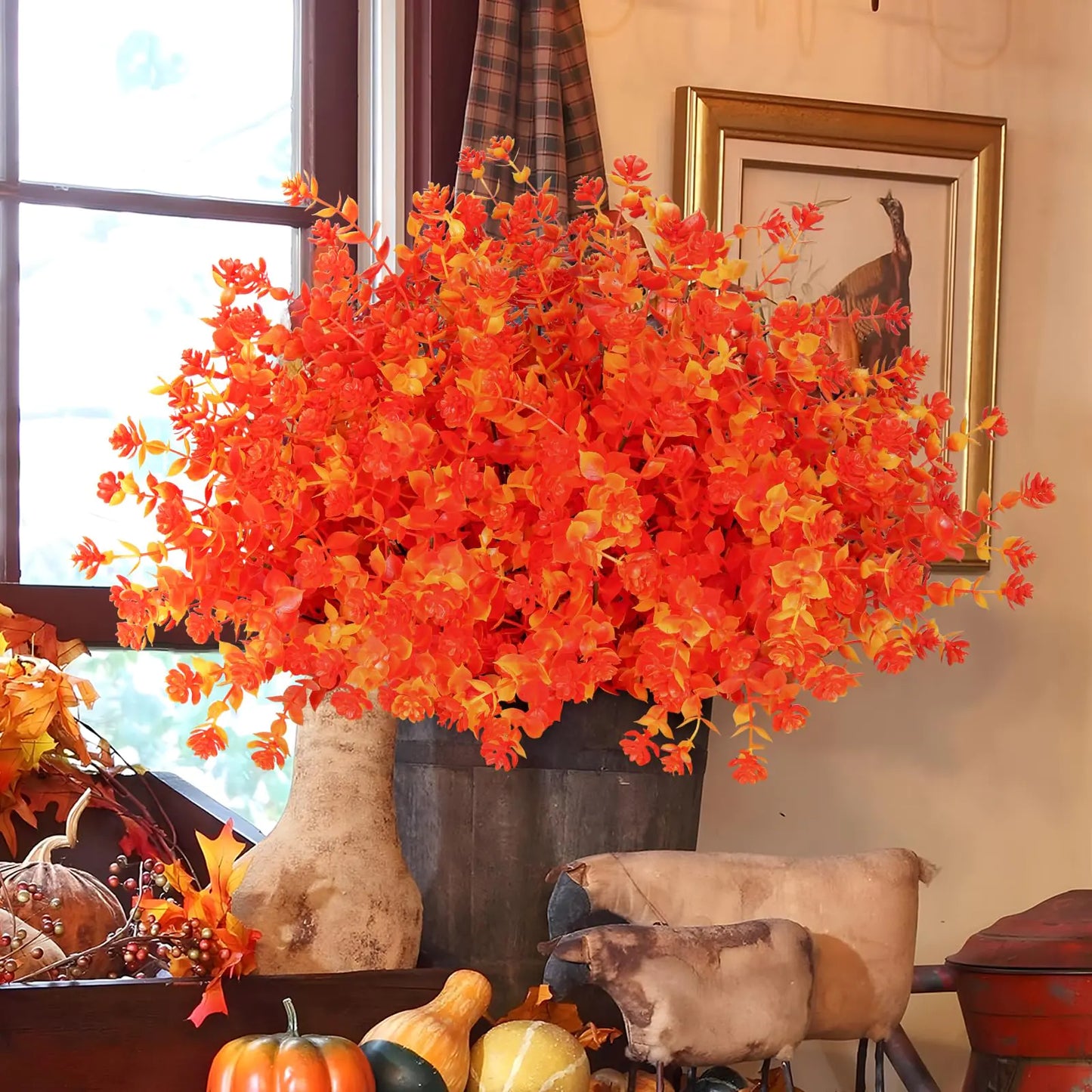 Artificial Fall Flowers – 12PCS Autumn Eucalyptus Bouquets