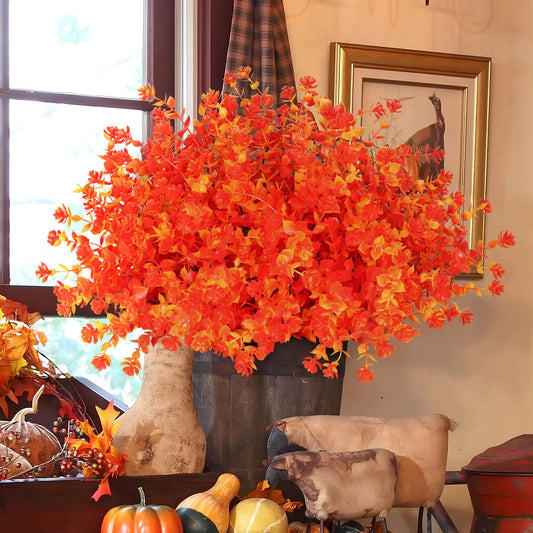 Artificial Fall Flowers – 12PCS Autumn Eucalyptus Bouquets