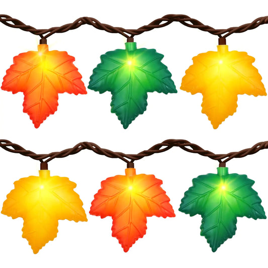 Fall Maple Leaf String Lights – 8.5FT, 10 LED Multicolor Leaves