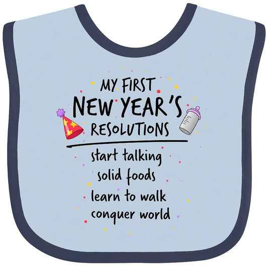 My First New Years Resolutions Baby Bib