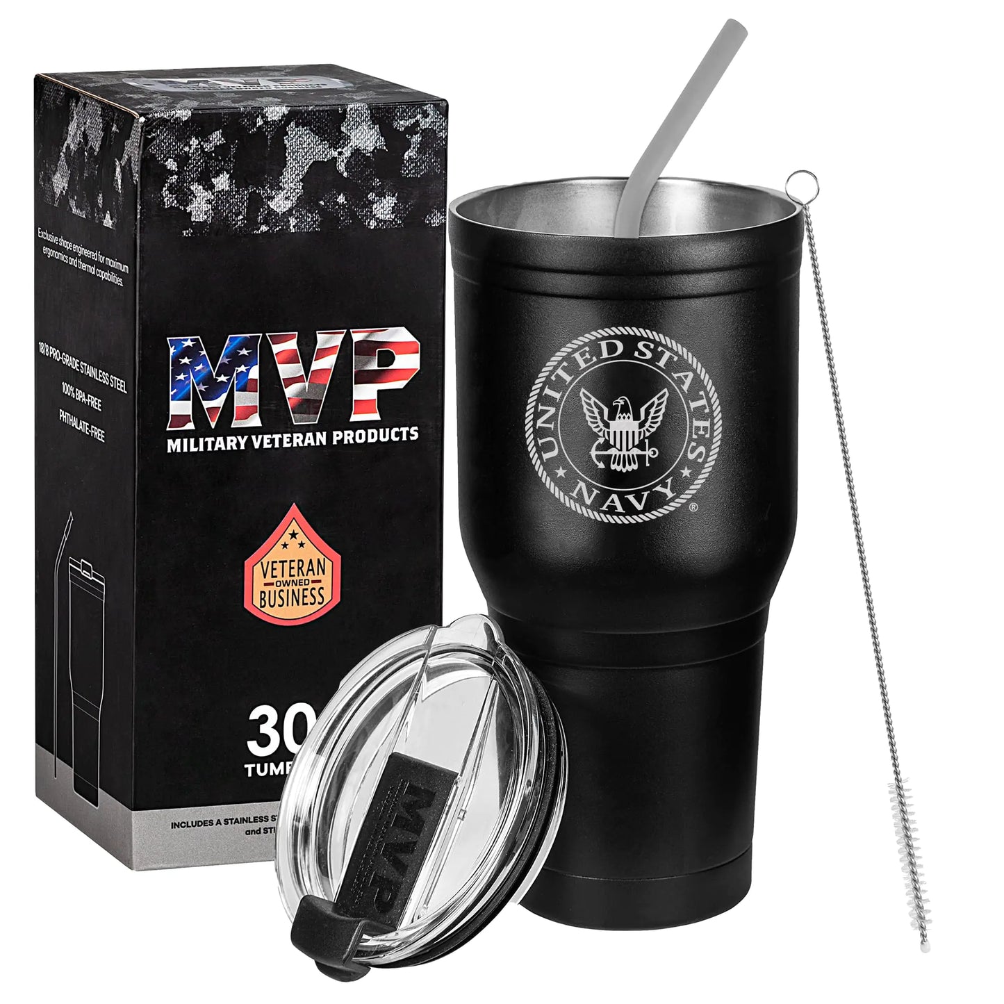 U.S. Navy Laser Engraved Stainless Steel Tumbler – Premium Thermal Insulation