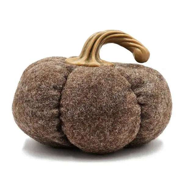 Set of 3 Brown Fabric Pumpkins