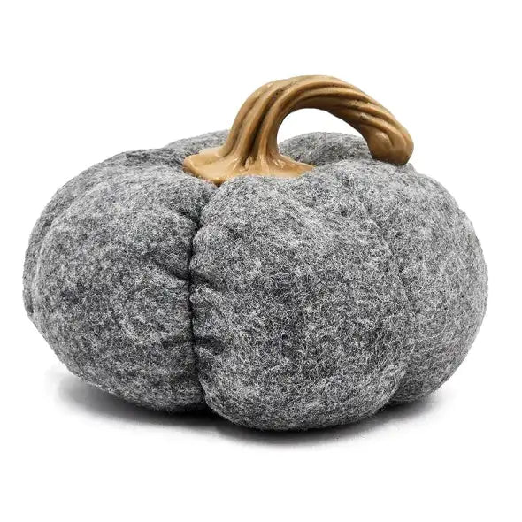 Set of 3 Gray Fabric Pumpkins