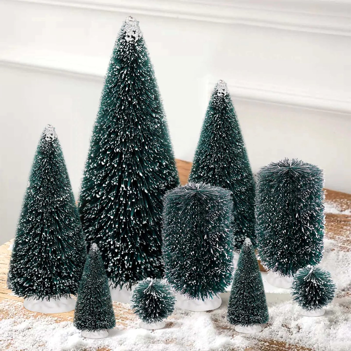 Mini Snowy Christmas Tree Set – 9-Piece Winter Decor