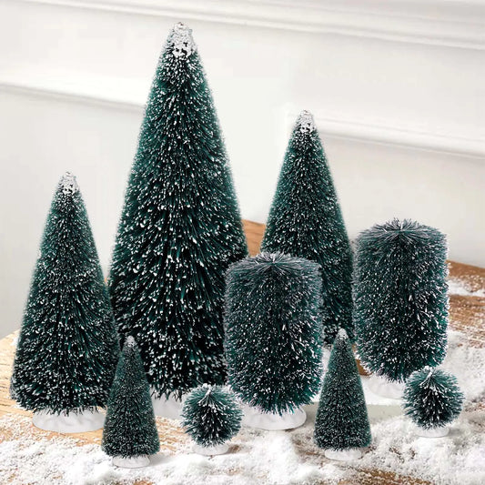 Mini Snowy Christmas Tree Set – 9-Piece Winter Decor