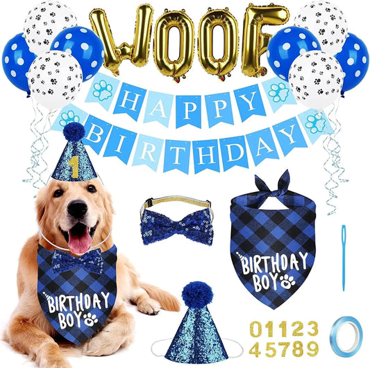 Dog Birthday Party Set – Blue Theme