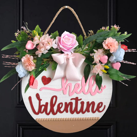 Valentine’s Day Wreath – Heart-Themed Front Door Decor (16")