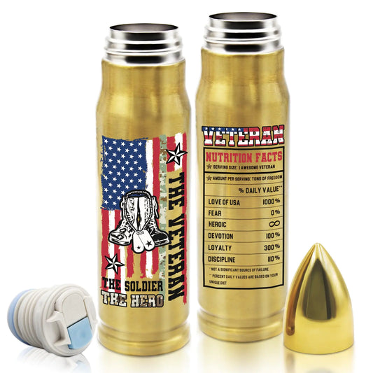 Bullet-Shaped Stainless Steel Tumbler – Meaningful Military & Veteran Gift