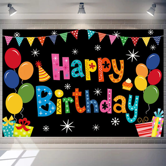 Happy Birthday Banner Backdrop