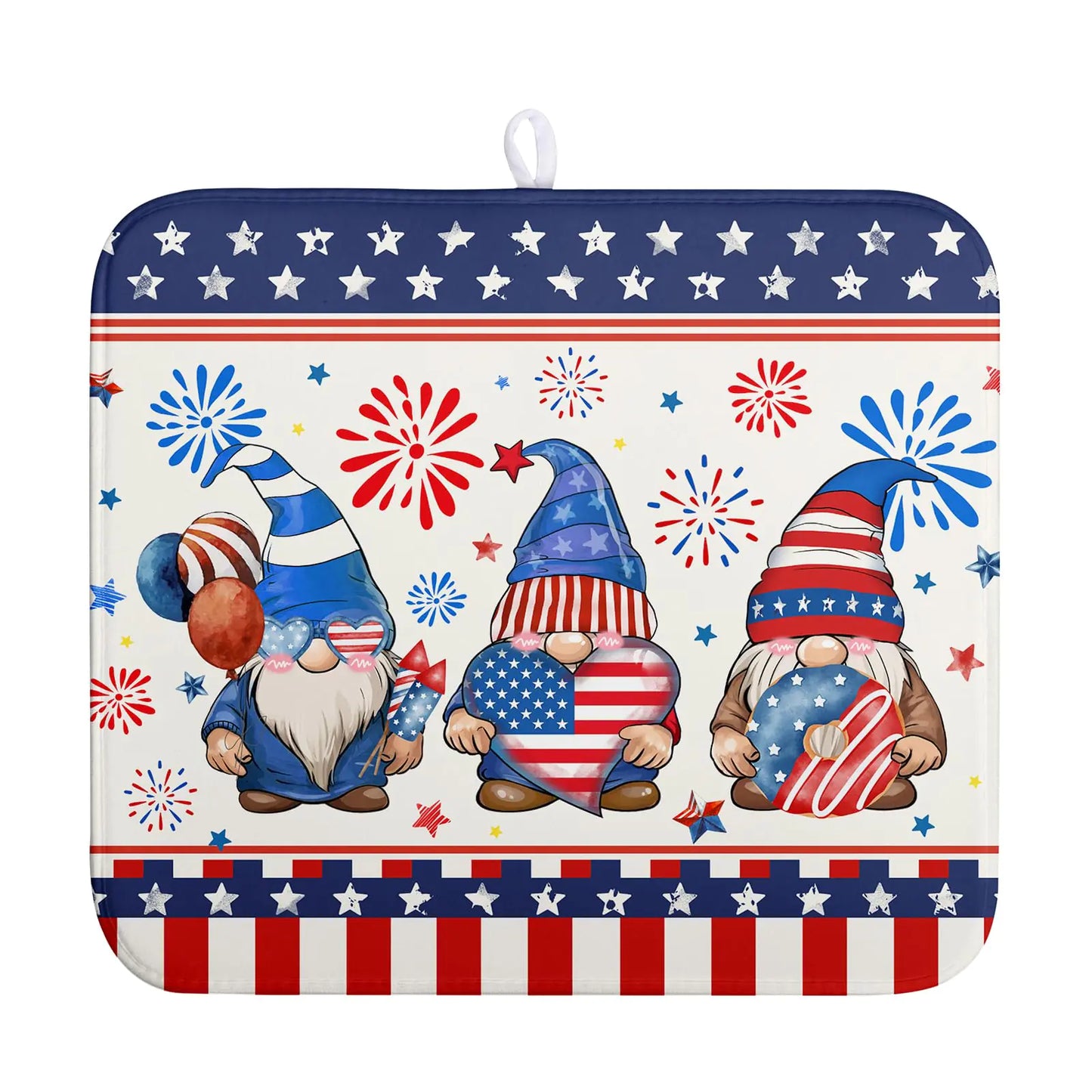 Independence Day Gnomes Dish Drying Mat – 16" x 18"