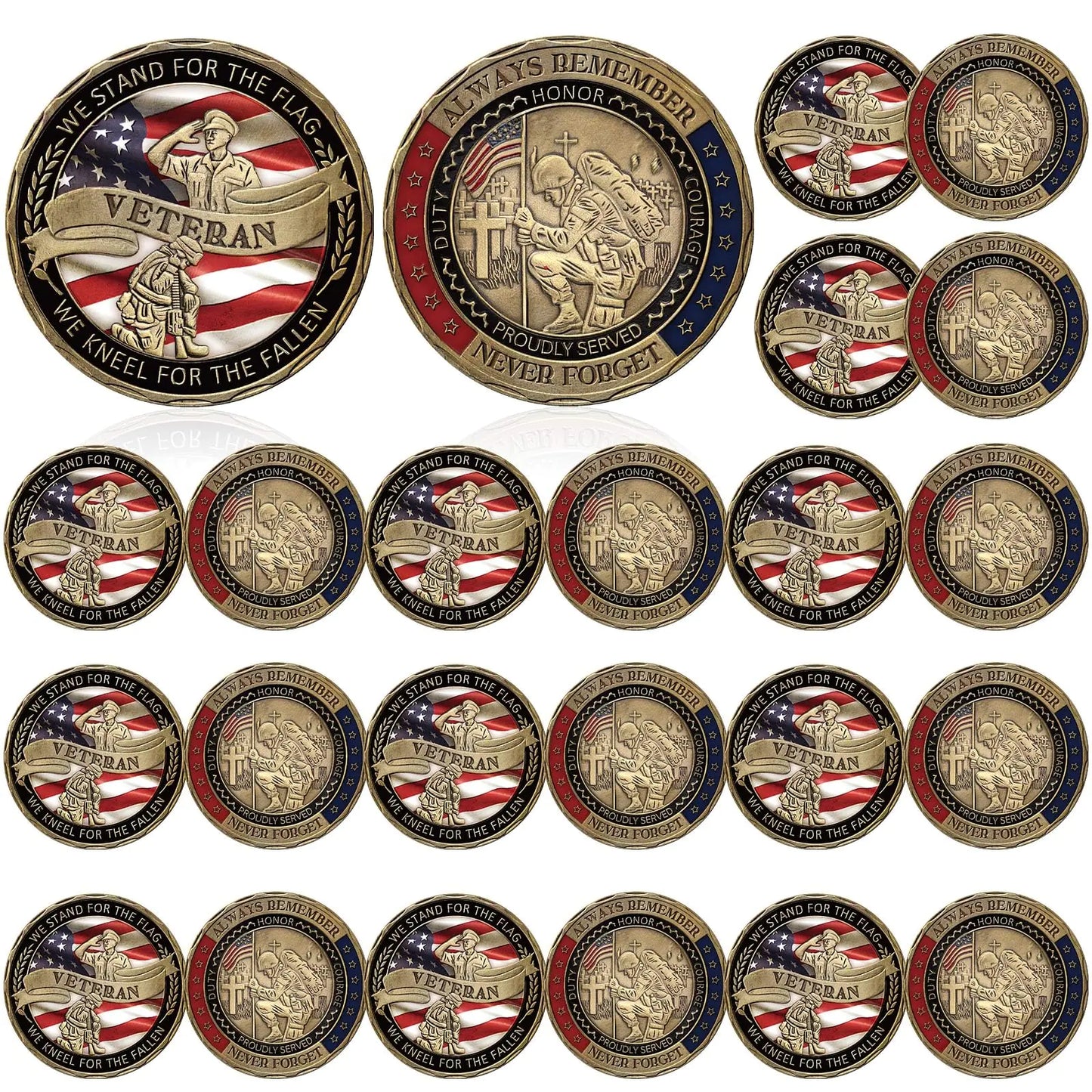 24 Pcs Military Veteran Challenge Coin
