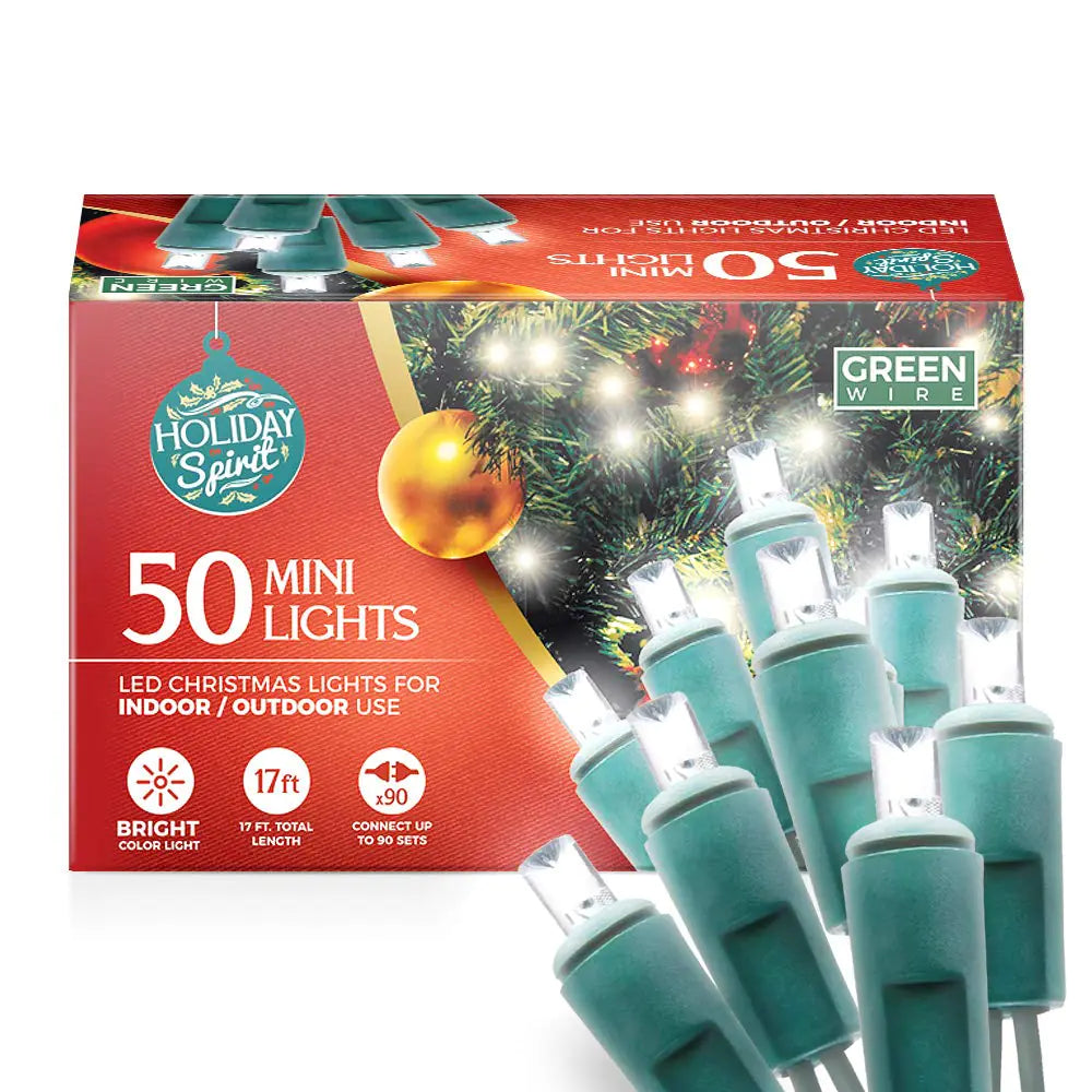 LED Christmas Lights – 50-Bulb String Light Set (17 ft)