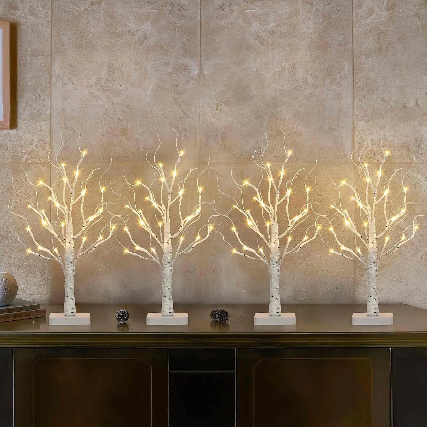 Light-Up Birch Tree Lamp – 22" with Timer & LED Lights