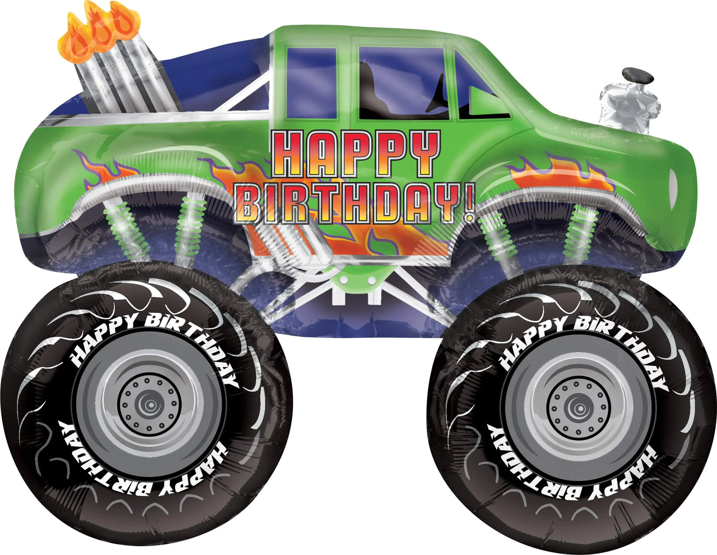 Happy Birthday Monster Truck Foil Balloon