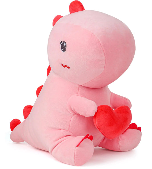 Valentine's Day Pink Dinosaur Plush Toy – 11.8 Inch